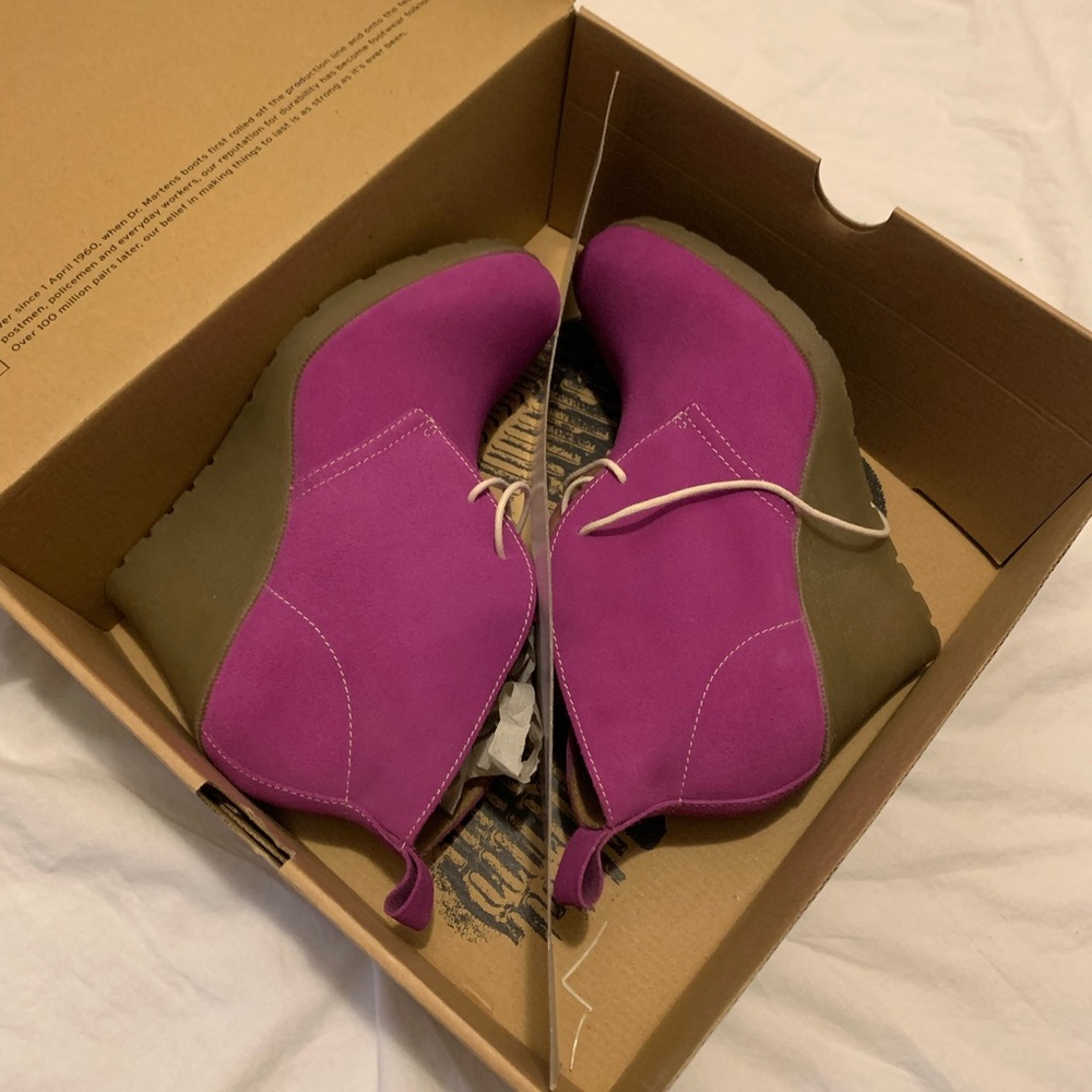 DR. MARTENS MANDY IN BLACKCURRANT HI SUEDE WP